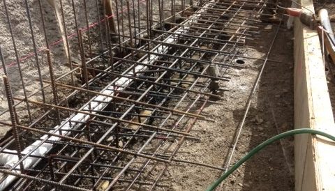Rebar in place, preparations almost complete.