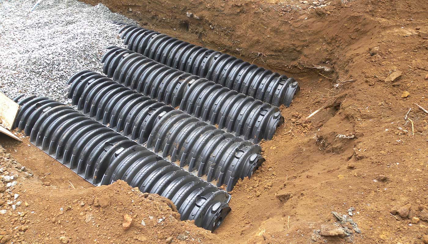 water drainage pipes/tiles