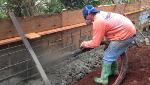 Photo: shooting shotcrete at job site in Aiea (Oahu, Hawaii)