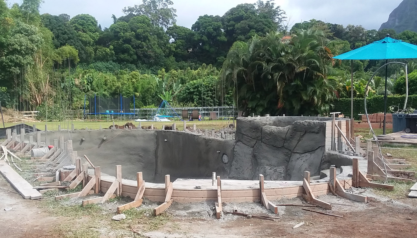 Photo: contractor, custom swimming pool in Haiku (Oahu).