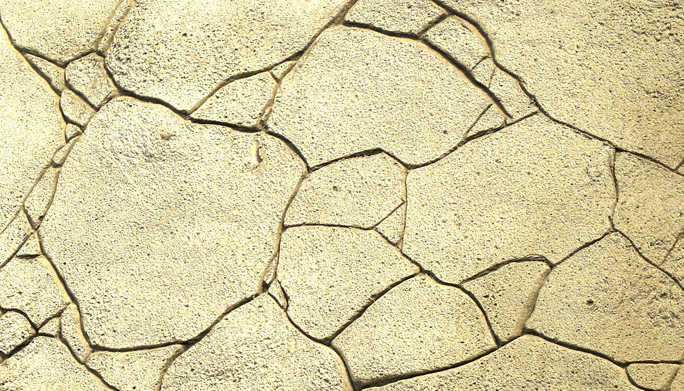Photo: detail of low-relief faux stones before colors are applied