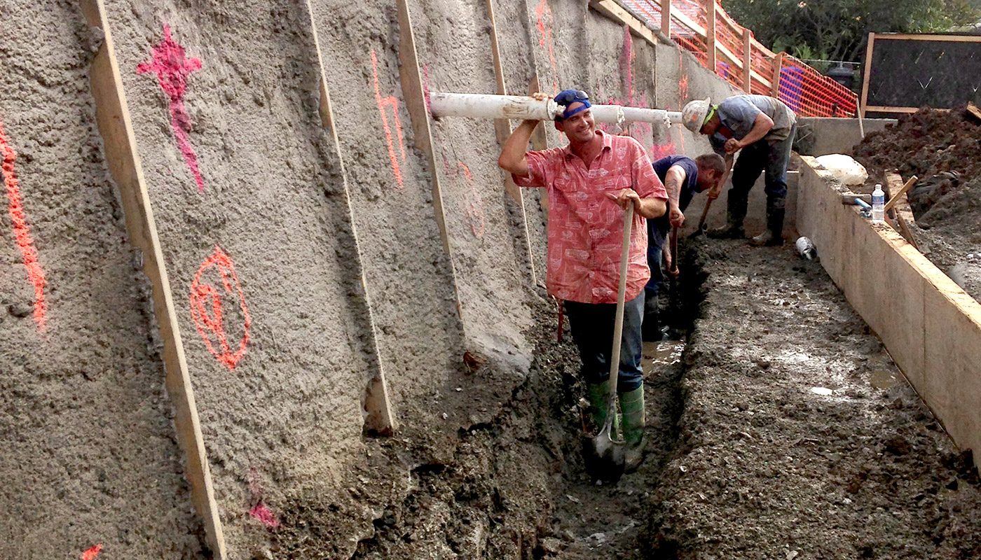 Photo: retaining wall construction in Manoa