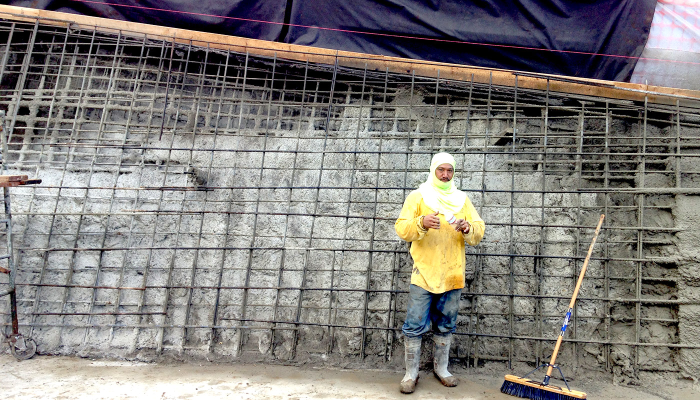 Photo: retaining wall construction in Manoa