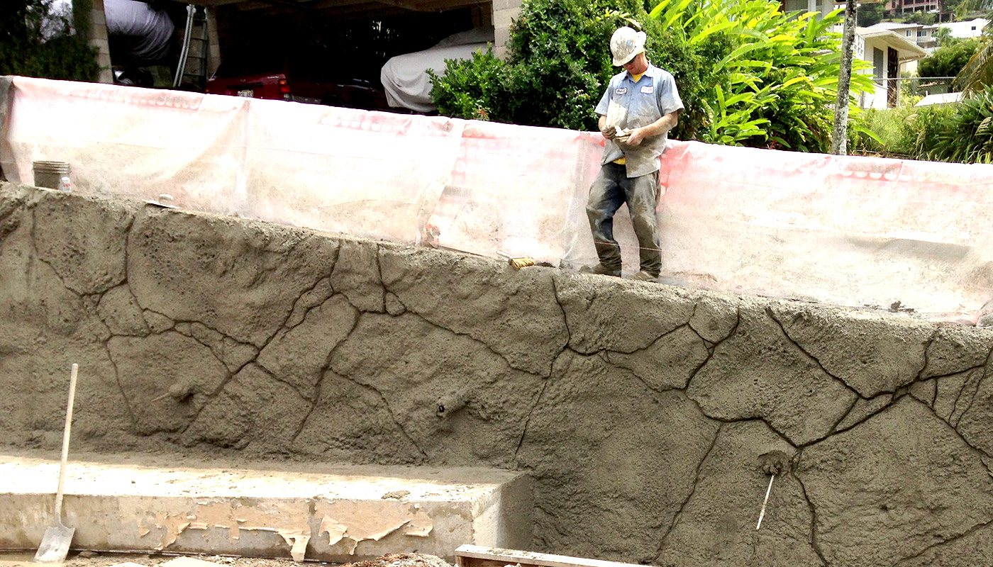 Photo: retaining wall construction in Manoa