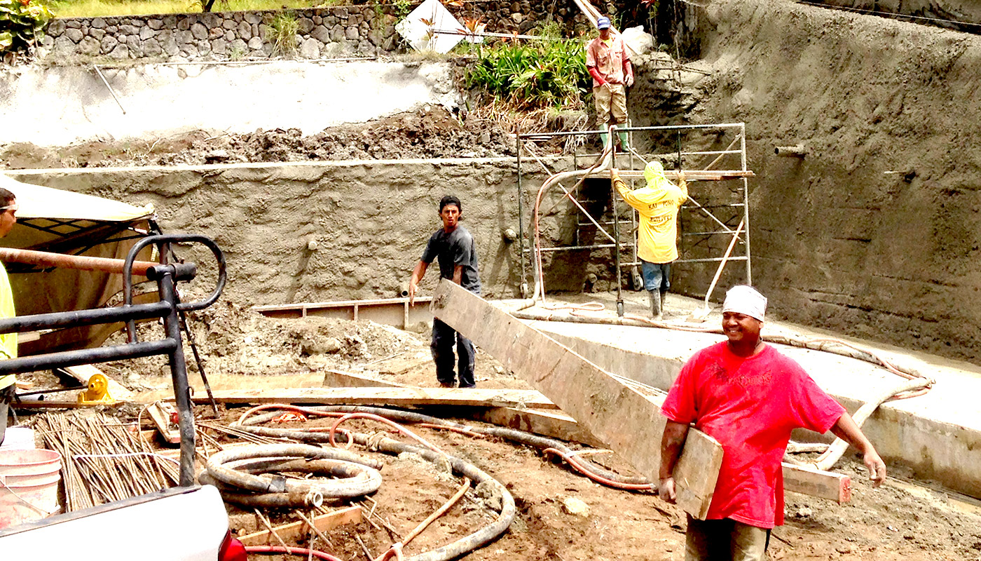 Photo: retaining wall construction in Manoa