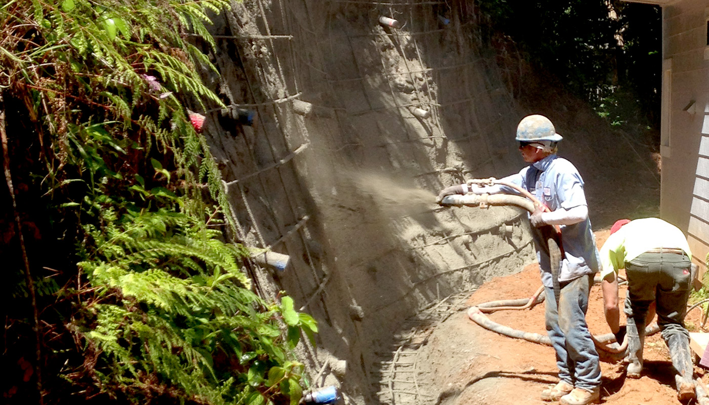 Photo: spraying shotcrete