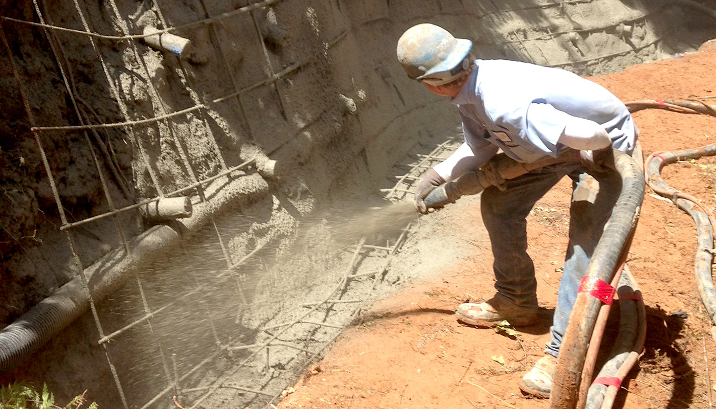 Photo: spraying shotcrete