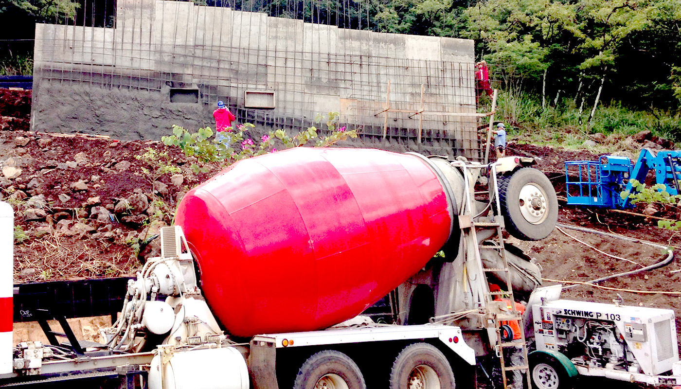 Photo: cement delivery in Haleiwa, job site