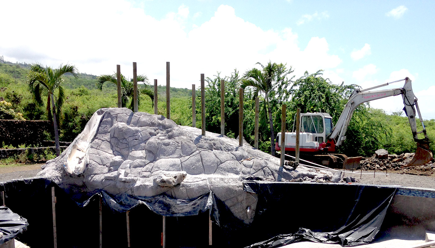 Slideshow: installing a new hillside swimming pool in Kailua-Kona on Hawaii Island.
