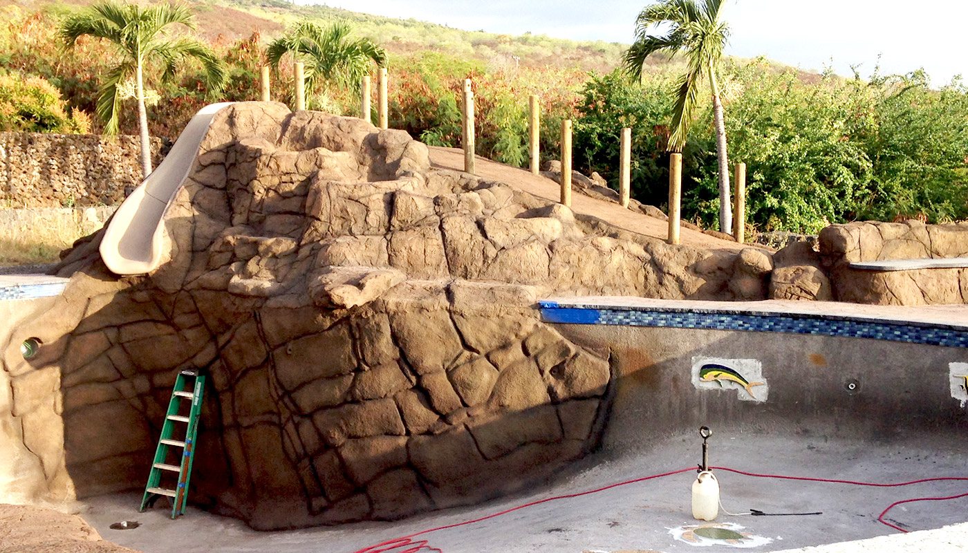 Slideshow: installing a new hillside swimming pool in Kailua-Kona on Hawaii Island.