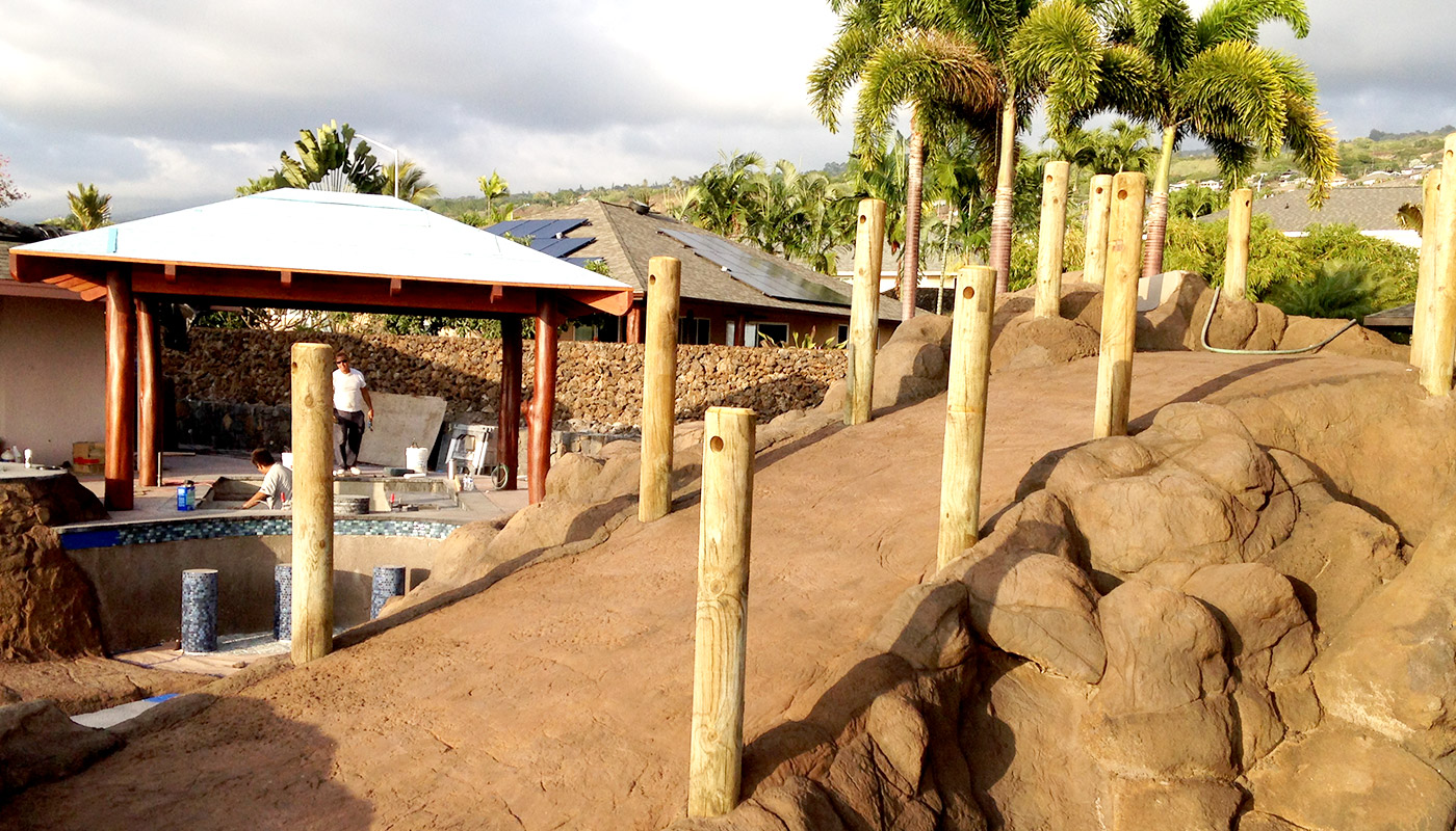 Slideshow: installing a new hillside swimming pool in Kailua-Kona on Hawaii Island.