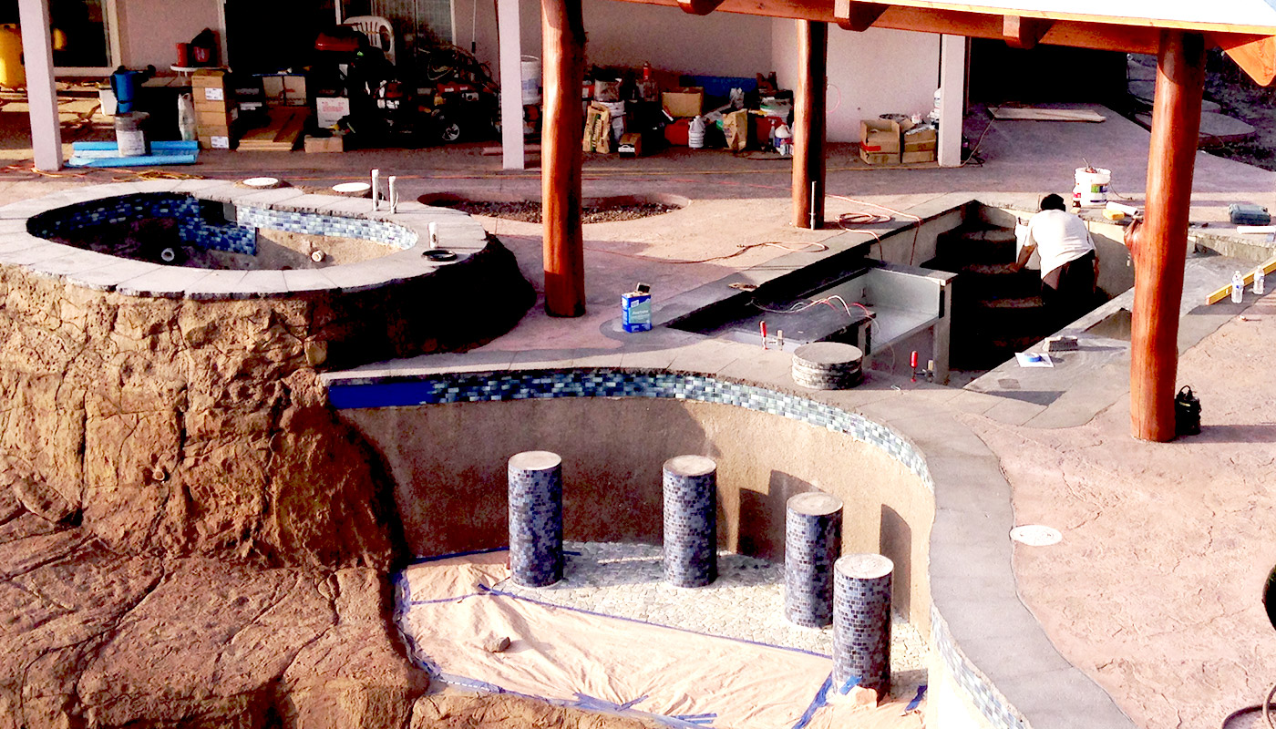 Slideshow: installing a new hillside swimming pool in Kailua-Kona on Hawaii Island.