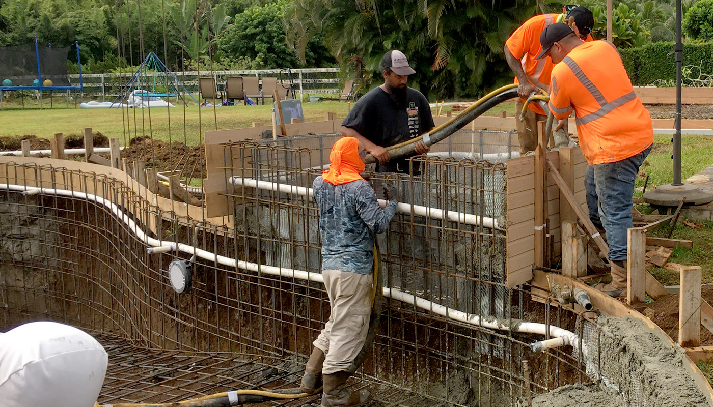 Photo: contractor, custom swimming pool in Haiku (Oahu).